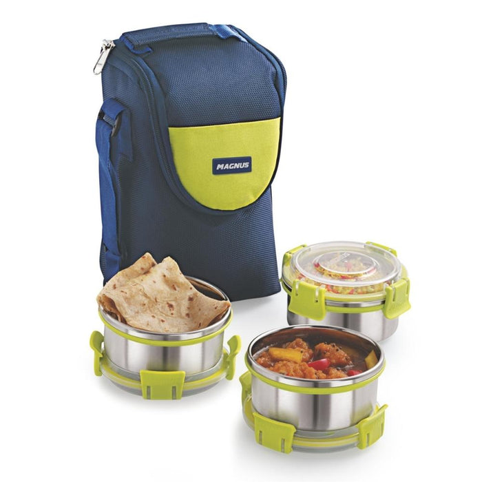 Klip Lock 3 Star Vertical Aura 3 Airtight & Leakproof Lunch Box with Bag (900 ml)