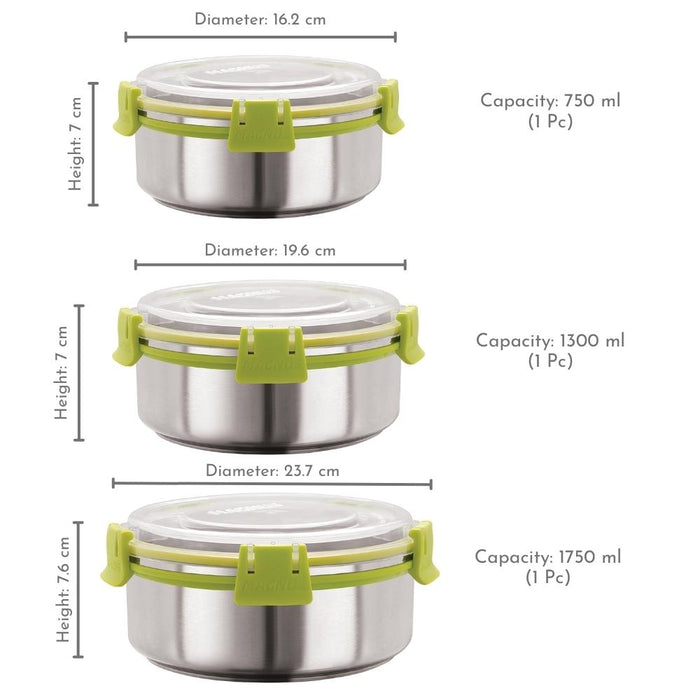 Magnus Klip Lock Airtight & Leakproof Tiffin Kitchen Containers