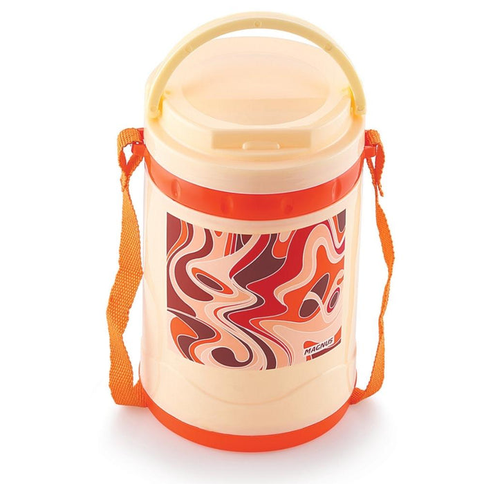 Magnus Pride 3 Deluxe Insulated Lunch Box Orange For Office & Picnic (750ml)
