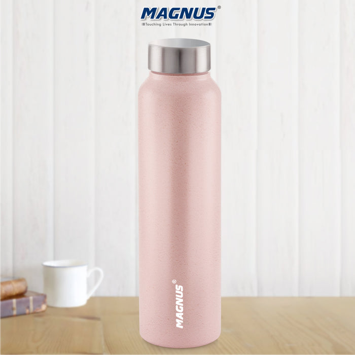 Magnus Alsaka Stainless Steel Water Bottle, Single walled, Leak-Proof, Rust-free, Easy to Carry, Travel Bottle, Pink, 750ml