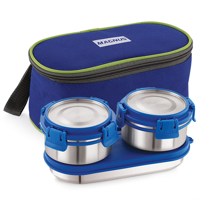Magnus Avanza 3 Deluxe Prime Lunch Box Set | Stainless Steel, Airtight, Leakproof | Lunch Box for Kids | Lunch Boxes for Office Men | Insulated Cover, Roti Tiffin, Fork & Spoon