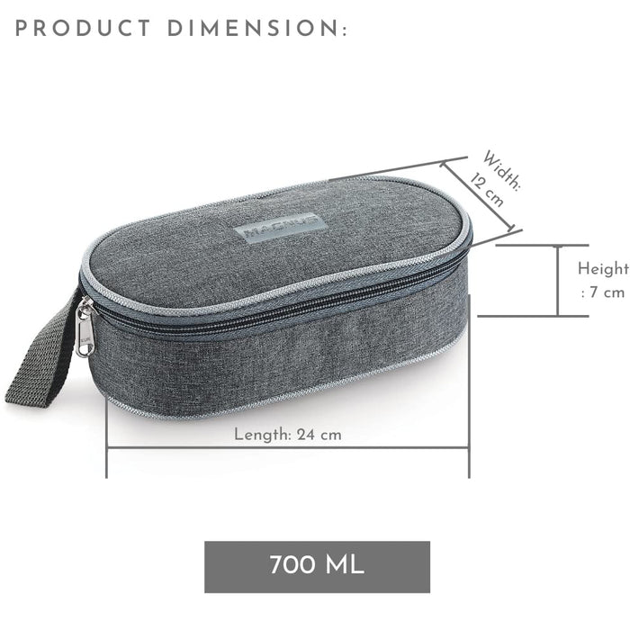 Magnus Feast 2 Stainless Steel Lunch Box | Leakproof Office Tiffin Set for Men & Women | 700ml BPA-Free, Insulated, Air-Tight Hot Food Storage | Dishwasher Safe Lunch Box for Kids & Office Men