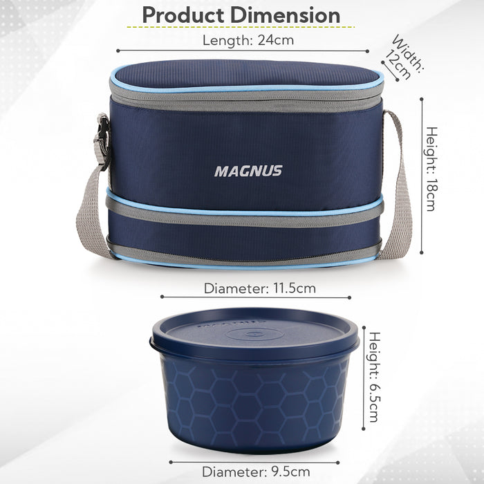 Magnus Microwave Feast 4 Prime, Microwave Safe Stainless Steel Lunch Box Set | Leakproof Tiffin for Men & Women | BPA-Free Containers | Lunch Box for Kids | Lunch Boxes for Office Men | Black