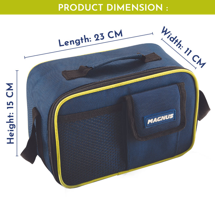 Magnus Nexus 5 Stainless Steel Lunch Box Set | Insulated, Air-Tight, Leakproof Lunch Box for Kids, Office Men & School Tiffin | Suitable for Men, Women - Blue