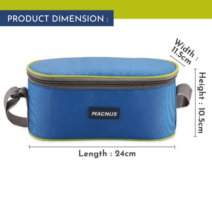 Magnus Avanza 3 Deluxe Stainless Steel Lunch Box with Plastic Container | Airtight & Leakproof | Ideal Lunch Box for Kids & Lunch Boxes for Office Men and Women with Carrying Pouch