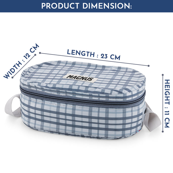 Magnus Deli 3 Stainless Steel Lunch Box Set - Grey | Leakproof & BPA-Free | Lunch Box for Kids | Hot Food Safe | Air-Tight Seal Tiffin Containers | Ideal Lunch Boxes for Office Men & Women