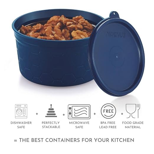 Magnus Microwave Safe EVA 5 Lunch Box Set (Blue) -3 Microwave Safe Easylock Stainless Steel Containers|1 Small Plastic Chutney Box|1 Steel Bottle|Steel Cutlery|Compact Easy to Carry Bag (1750ML)