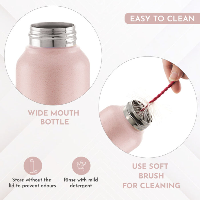 Magnus Alsaka Stainless Steel Water Bottle, Single walled, Leak-Proof, Rust-free, Easy to Carry, Travel Bottle, Pink, 750ml