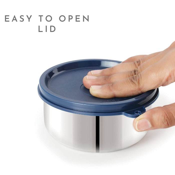 Magnus Feast 3 Grey Stainless Steel Lunch Box Set | 1150ml Leakproof Tiffin box for Men & Women