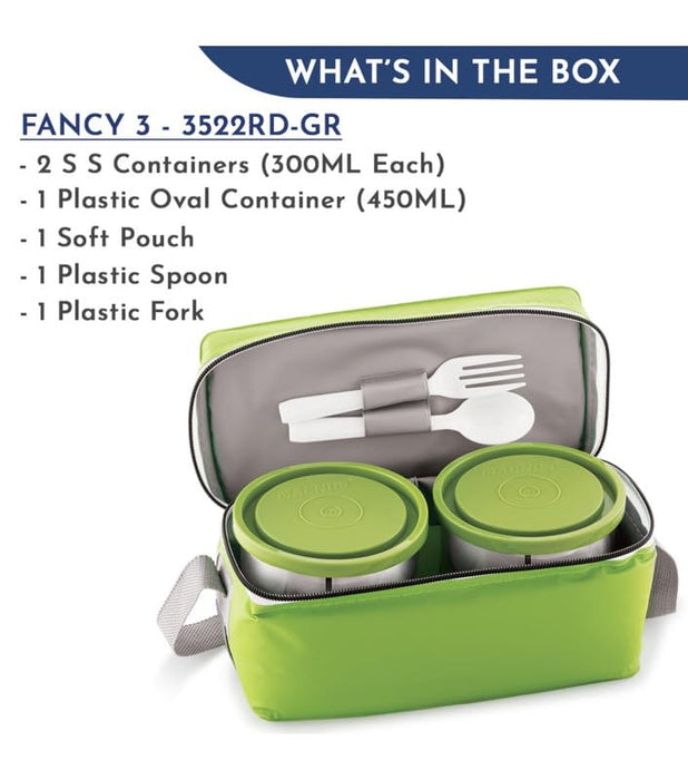 Buy Magnus Fancy Steel Lunch Box Set with Leak-Proof Containers