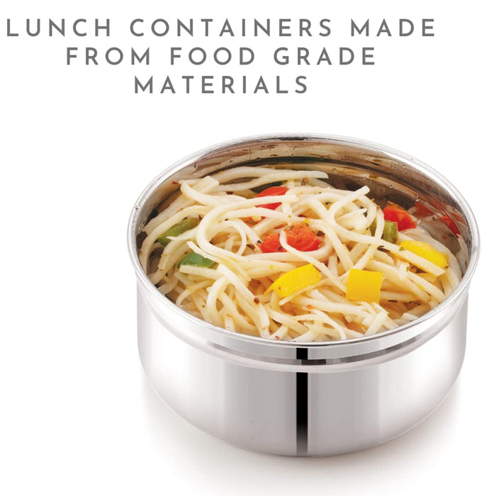 Magnus Feast 2 Stainless Steel Lunch Box | Leakproof Office Tiffin Set for Men & Women | 700ml BPA-Free, Insulated, Air-Tight Hot Food Storage | Dishwasher Safe Lunch Box for Kids & Office Men