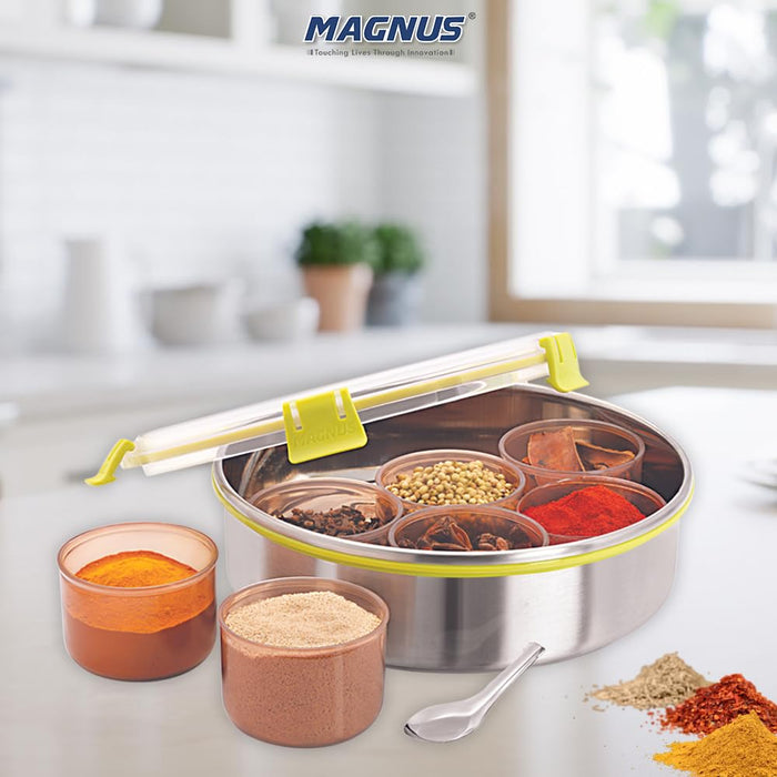 Buy Magnus Vista IN Spice Box Stainless Steel with Middle