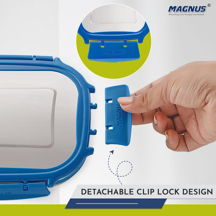 Magnus Bolt Deluxe Stainless Steel Lunch Box - BPA-Free, Leak-Proof Tiffin for Office & School, Ideal Lunch Box for Kids and Office Men, Air-Tight Food Storage Container, 550ml