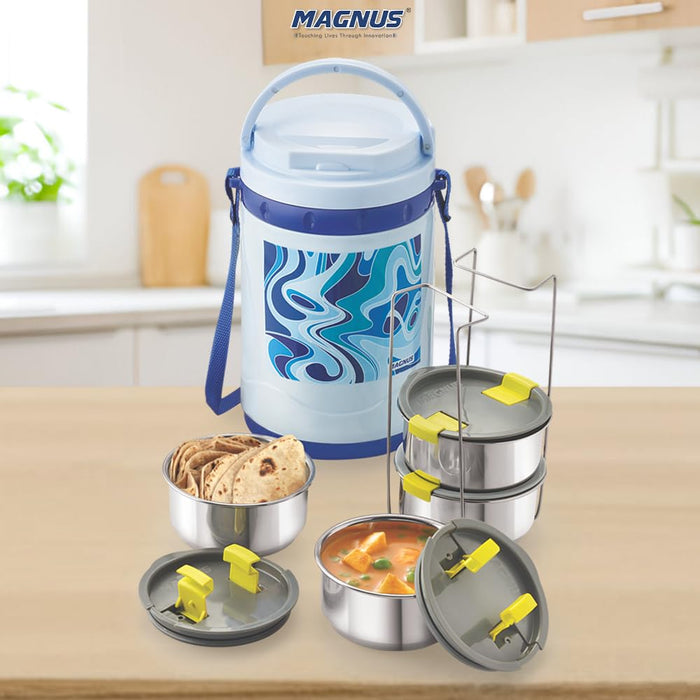 Buy Magnus Pride Blue Insulated Stainless Steel Lunch Box 1000