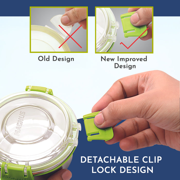 Magnus Nexus 5 Stainless Steel Lunch Box Set | Insulated, Air-Tight, Leakproof Lunch Box for Kids, Office Men & School Tiffin | Suitable for Men, Women - Blue