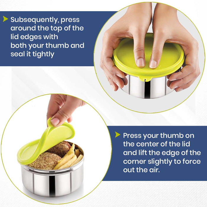 Magnus Alfa-2 Stainless Steel Lunch Box Set with Leak-Proof Containers & Insulated Bag - Air-Tight Lunch Box for Kids, Safe Lunch Boxes for Office Men, Ideal Tiffin for School & Work (Blue)