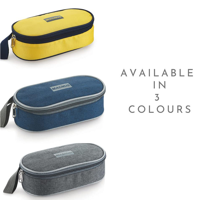 Magnus Feast 3 Grey Stainless Steel Lunch Box Set | 1150ml Leakproof Tiffin box for Men & Women