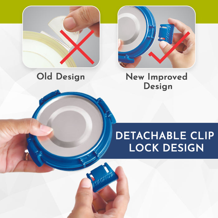 Magnus Avanza 3 Deluxe Stainless Steel Lunch Box with Plastic Container | Airtight & Leakproof | Ideal Lunch Box for Kids & Lunch Boxes for Office Men and Women with Carrying Pouch