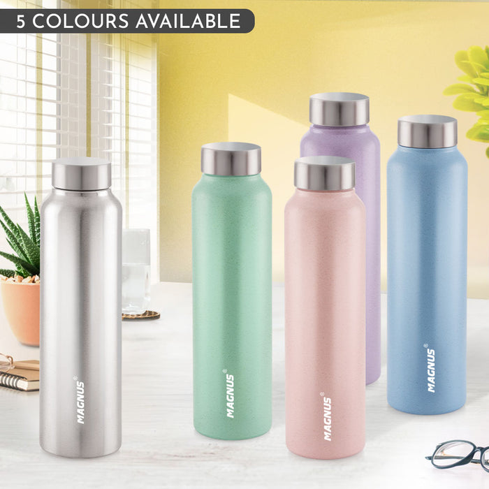 Magnus Alaska Stainless Steel Single Wall Water Bottle 1000ml - Leakproof, Ideal for School, Home, Gym, Durable Water Bottles for Every Use - Pink, Set of 3