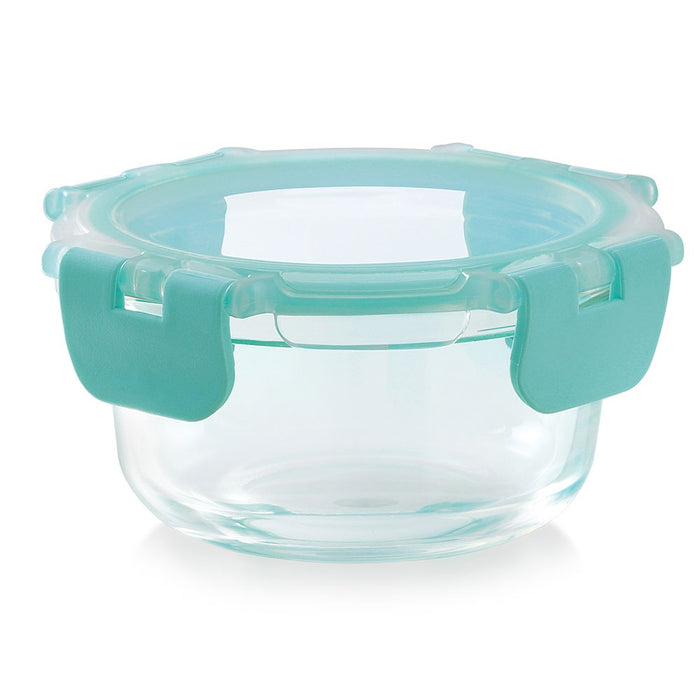 Magnus Glock Round Glass Food Storage Containers Set, Airtight Glass Lunch Containers, Exclusive of BPA, for Microwave, Oven, Freezer & Dishwasher Friendly,240ml