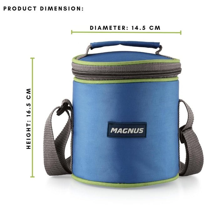 magnus aura 2 deluxe stainless steel lunch box with bag 600 ml product dimension