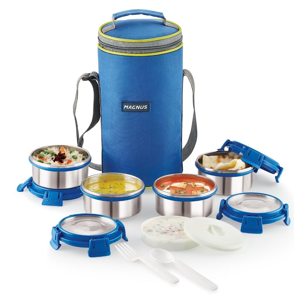 Magnus Aura 4 Deluxe Airtight & Leakproof Lunch Box with Bag (1200 ml)