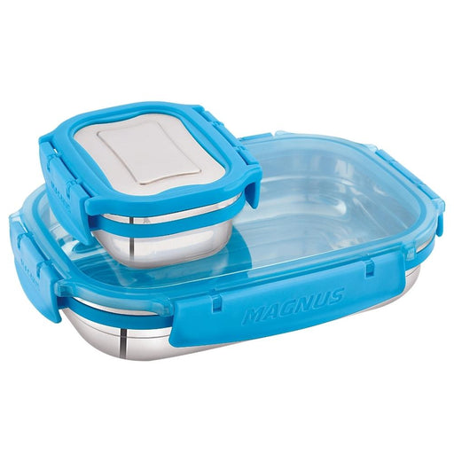 Bolt Classic Clear Lid Stainless Steel Lunch Box for School