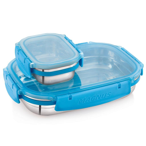 Bolt Classic Clear Lid Stainless Steel Lunch Box for School