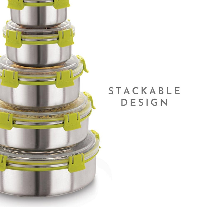magnus detachable clip lock stainless steel kitchen food storage containers