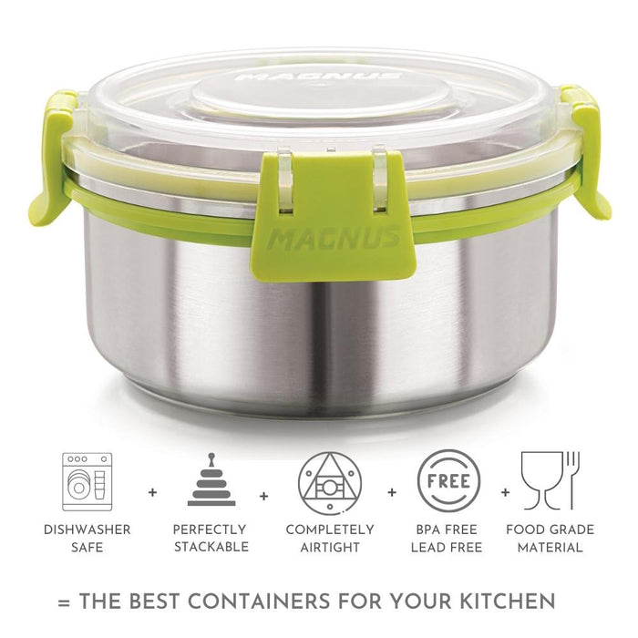 Klip Lock Airtight & Leakproof Stainless Steel Kitchen Storage Containers