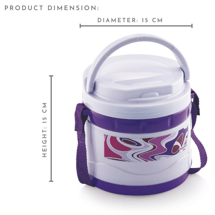 Magnus Pride 2 Deluxe Insulated Lunch Box Violet For Office & Picnic (500ml) 