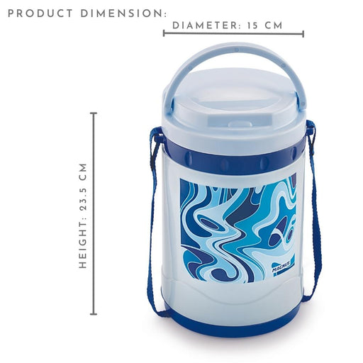 Magnus Pride 4 Deluxe Insulated Lunch Box Blue For Office & Picnic (1000ml) 