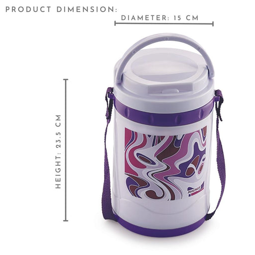 Magnus Pride 4 Deluxe Insulated Lunch Box Violet For Office & Picnic (1000ml) 