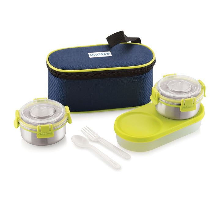 Magnus Avanza 3 Airtight & Leakproof Klip Lock Lunch Box with Bag (1050 ml)
