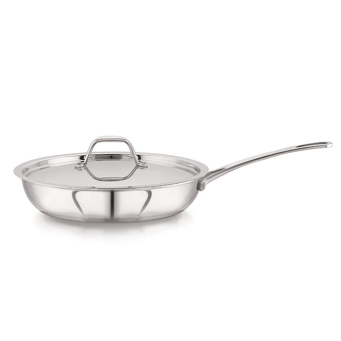 magnus triply stainless steel fry pan with stainless steel lid 2 ltr