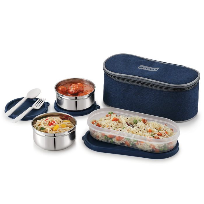 Magnus Feast 3 Leakproof Office Lunch Box with Bag