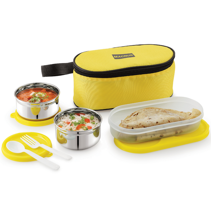 Magnus Feast 3 Leakproof Office Lunch Box with Bag